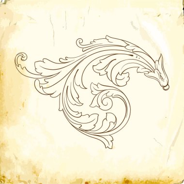 Tasarım için vintage elementlerin vektör barok 'u. 