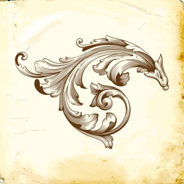 Tasarım için vintage elementlerin vektör barok 'u. 