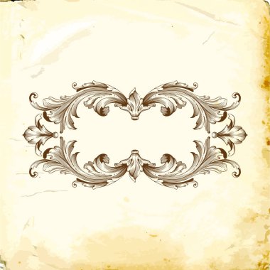 Tasarım için vintage elementlerin vektör barok 'u. 