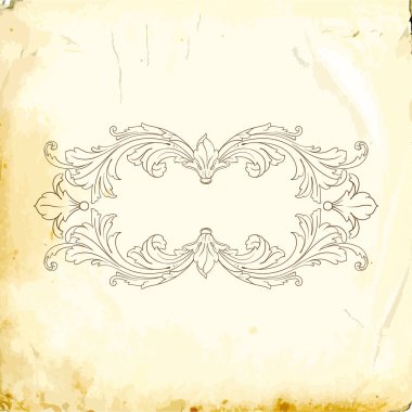 Tasarım için vintage elementlerin vektör barok 'u. 