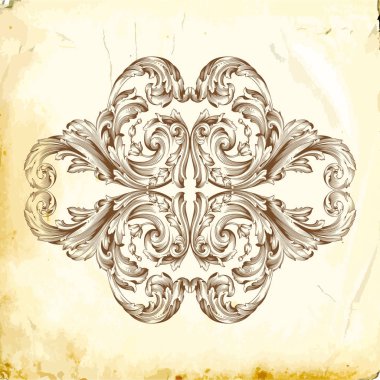 Tasarım için vintage elementlerin vektör barok 'u. 