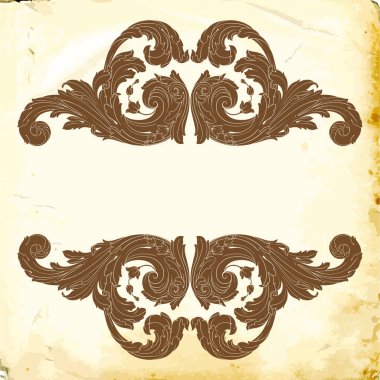 Tasarım için vintage elementlerin vektör barok 'u. 