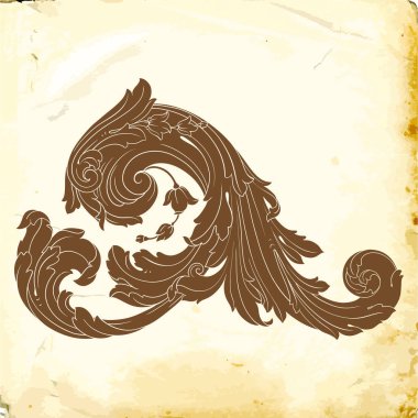 Tasarım için vintage elementlerin vektör barok 'u. 