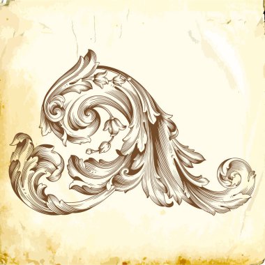 Tasarım için vintage elementlerin vektör barok 'u. 