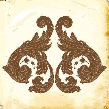 Tasarım için vintage elementlerin vektör barok 'u. 