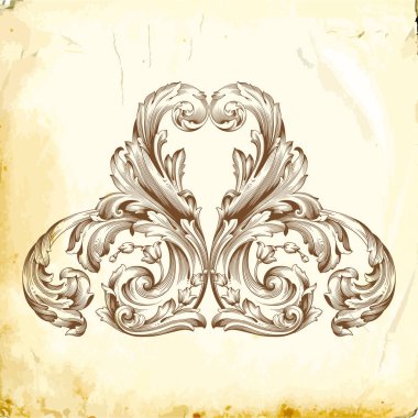 Tasarım için vintage elementlerin vektör barok 'u. 