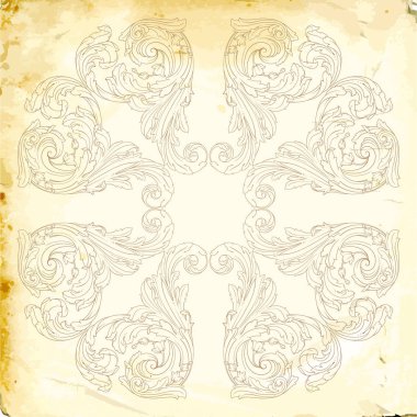 Tasarım için vintage elementlerin vektör barok 'u. 