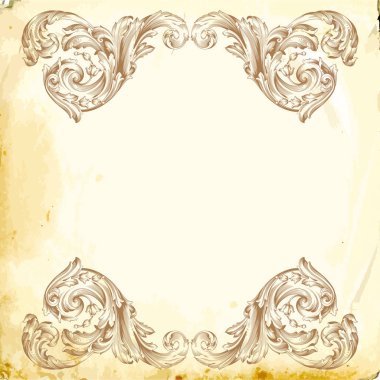 Tasarım için vintage elementlerin vektör barok 'u. 