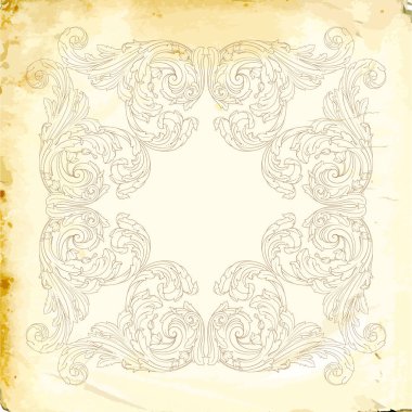 Tasarım için vintage elementlerin vektör barok 'u. 