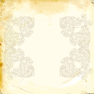 Tasarım için vintage elementlerin vektör barok 'u. 