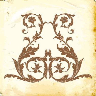 Tasarım için vintage elementlerin vektör barok 'u. 
