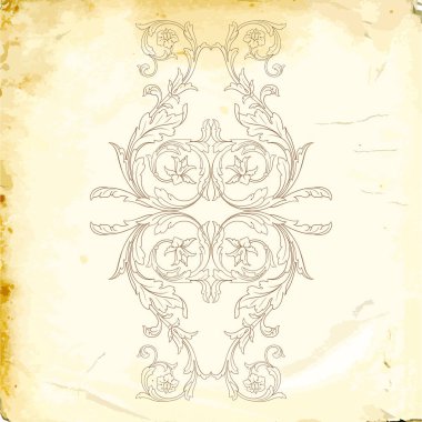 Tasarım için vintage elementlerin vektör barok 'u. 