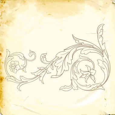 Tasarım için vintage elementlerin vektör barok 'u. 