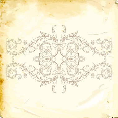 Tasarım için vintage elementlerin vektör barok 'u. 