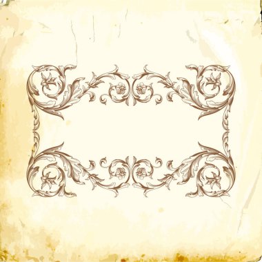 Tasarım için vintage elementlerin vektör barok 'u. 