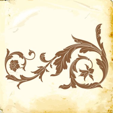 Tasarım için vintage elementlerin vektör barok 'u. 