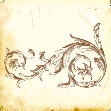 Tasarım için vintage elementlerin vektör barok 'u. 