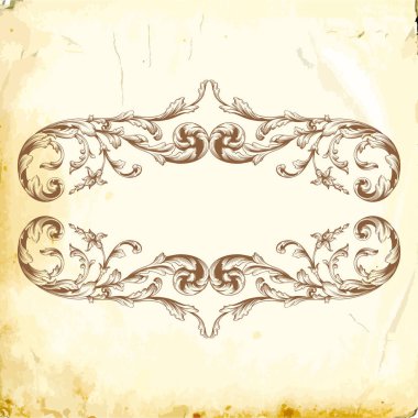 Tasarım için vintage elementlerin vektör barok 'u. 