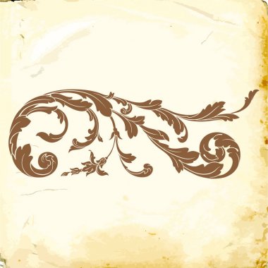 Tasarım için vintage elementlerin vektör barok 'u. 