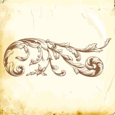 Tasarım için vintage elementlerin vektör barok 'u. 