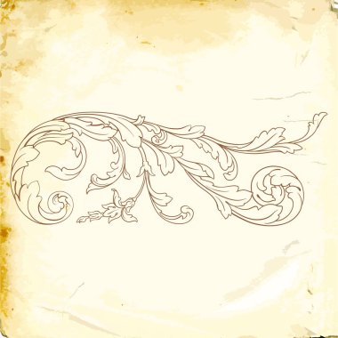 Tasarım için vintage elementlerin vektör barok 'u. 