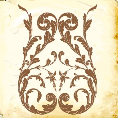 Tasarım için vintage elementlerin vektör barok 'u. 