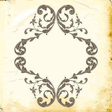 Tasarım için vintage elementlerin vektör barok 'u. 