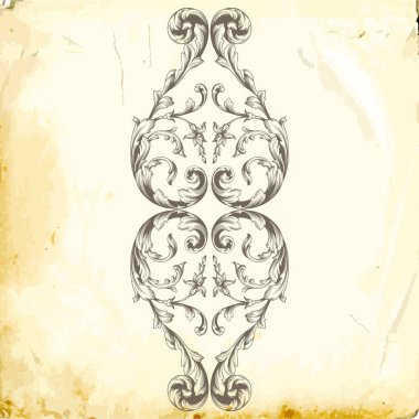 Tasarım için vintage elementlerin vektör barok 'u. 