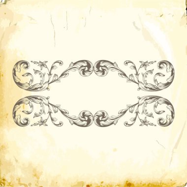 Tasarım için vintage elementlerin vektör barok 'u. 