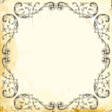 Tasarım için vintage elementlerin vektör barok 'u. 