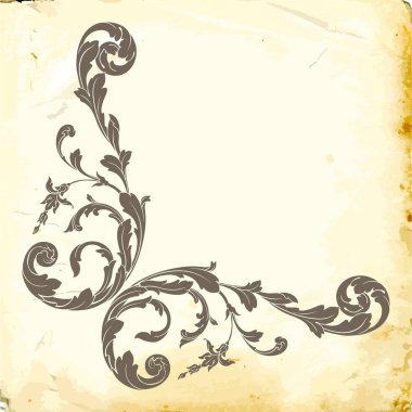 Tasarım için vintage elementlerin vektör barok 'u. 