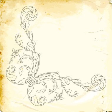 Tasarım için vintage elementlerin vektör barok 'u. 