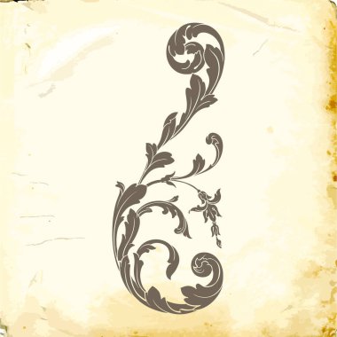 Tasarım için vintage elementlerin vektör barok 'u. 