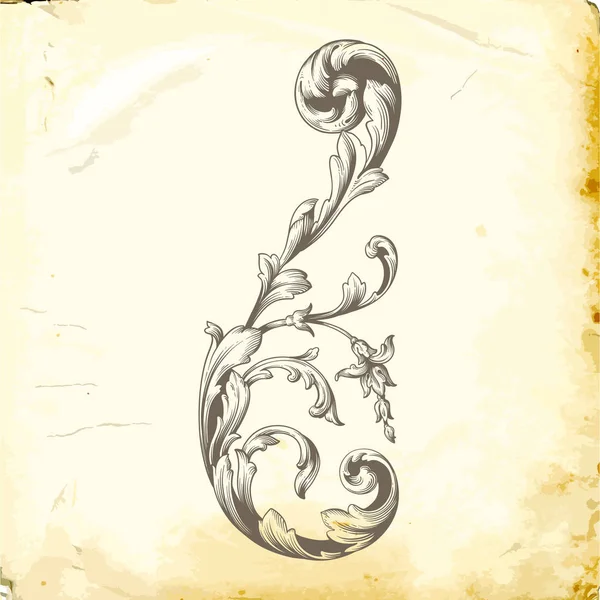 Tasarım için vintage elementlerin vektör barok 'u. 