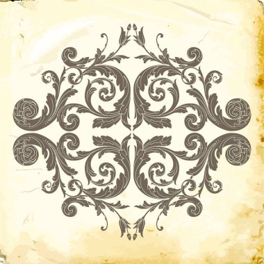 Tasarım için vintage elementlerin vektör barok 'u. 