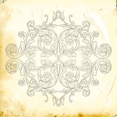 Tasarım için vintage elementlerin vektör barok 'u. 