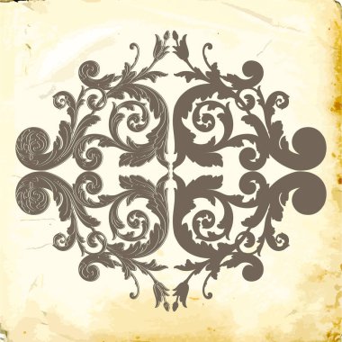 Tasarım için vintage elementlerin vektör barok 'u. 