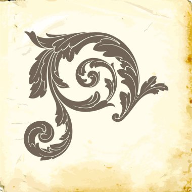 Tasarım için vintage elementlerin vektör barok 'u. 