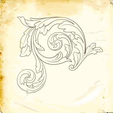 Tasarım için vintage elementlerin vektör barok 'u. 