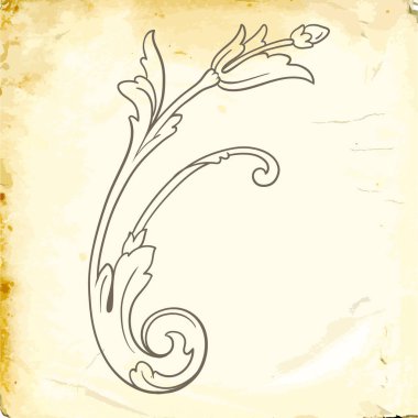 Tasarım için vintage elementlerin vektör barok 'u. 