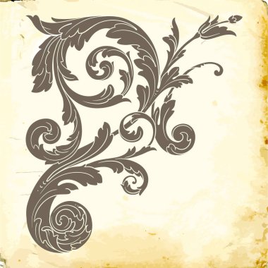 Tasarım için vintage elementlerin vektör barok 'u. 