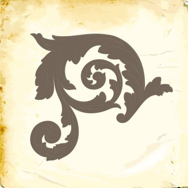 Tasarım için vintage elementlerin vektör barok 'u. 