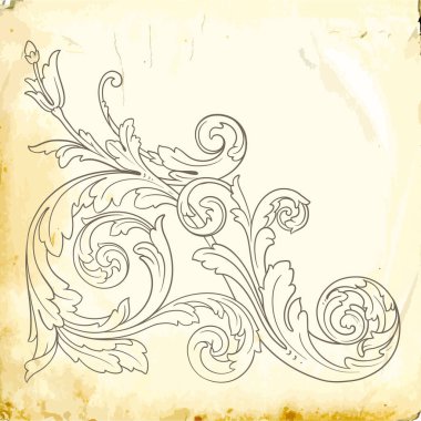 Tasarım için vintage elementlerin vektör barok 'u. 