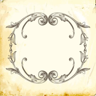 Tasarım için vintage elementlerin vektör barok 'u. 