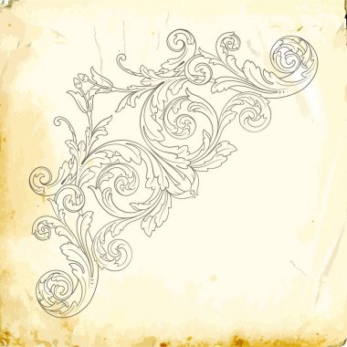 Tasarım için vintage elementlerin vektör barok 'u. 