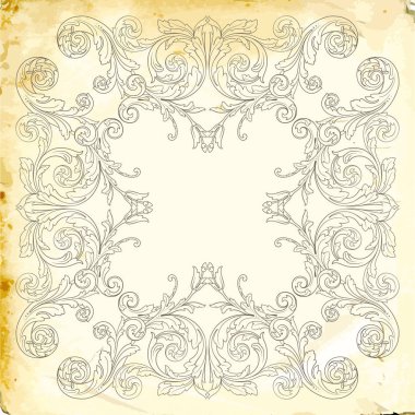 Tasarım için vintage elementlerin vektör barok 'u. 