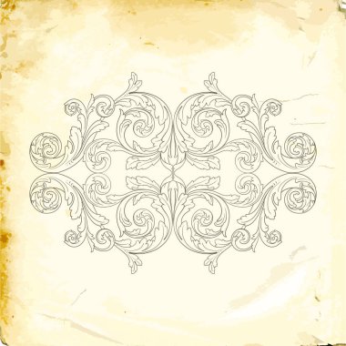 Tasarım için vintage elementlerin vektör barok 'u. 