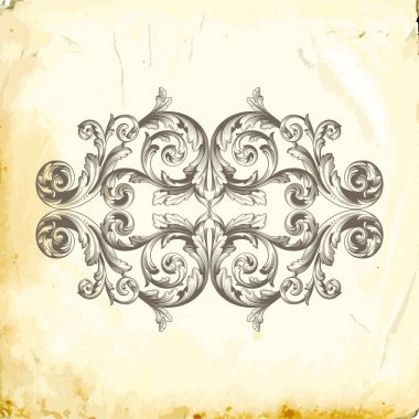 Tasarım için vintage elementlerin vektör barok 'u. 