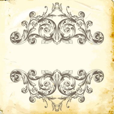 Tasarım için vintage elementlerin vektör barok 'u. 