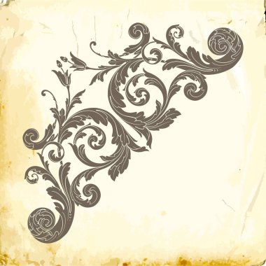 Tasarım için vintage elementlerin vektör barok 'u. 